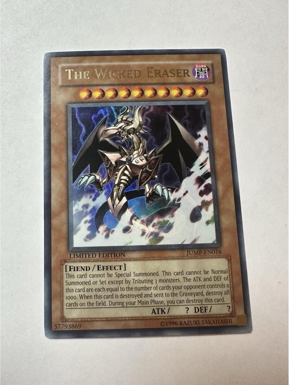 Yugioh The Wicked Eraser JUMP-EN016 Ultra Rare Limited Edition Promo NM